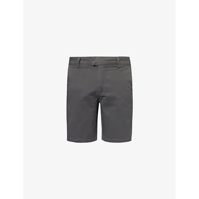 Arne Mens Charcoal Tailored Mid-rise Stretch-cotton Shorts