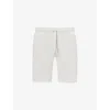 Arne Mens Mid Grey Textured Elasticated-waistband Woven-blend Shorts
