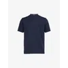 Arne Mens Navy Luxe Brand-embroidered Stretch-jersey T-shirt