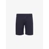 Arne Mens Navy Tailored Mid-rise Stretch-cotton Shorts