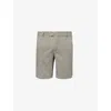 Arne Mens Olive Tailored Mid-rise Stretch-cotton Shorts