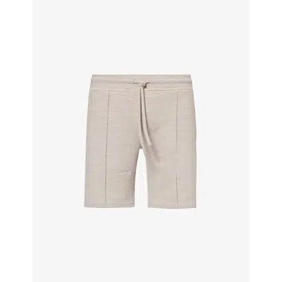 Arne Mens Stone Cavour Elasticated-waistband Woven-blend Shorts
