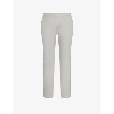 Arne Mens Stone Elasticated-waist Tapered-leg Stretch-cotton Trousers