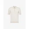 Arne Mens Stone Zipped Cotton-knit Polo Shirt