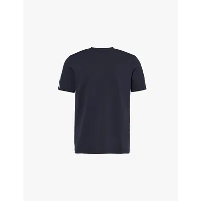 Arne Mens Vy Technical Side-stripe Stretch-cotton Jersey T-shirt In Navy