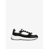 Arne Mens White/blk Apollo Runner Suede And Mesh Low-top Trainers Eur 42 / 8 Uk
