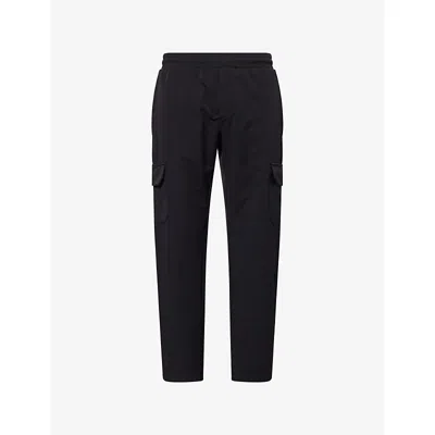 Arne Mens Black Cargo Tech-woven Trousers