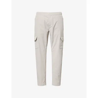 Arne Mens Stone Cargo Tech-woven Trousers In Gray