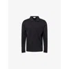 Arne Mens Black Classic-collar Patch-pockets Cotton-jersey Overshirt Xl In Black