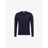 Arne Mens Navy Crewneck Long-sleeve Knitted Jumper Xxl In Blue