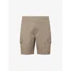 Arne Mens Drawstring Patch-pocket Stretch-cotton Cargo Shorts Olive Xs