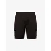 Arne Mens Drawstring Patch-pocket Stretch-cotton Cargo Shorts Black Xxl