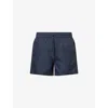 Arne Mens Navy Essential Drawstring Swim Shorts In Animal Print