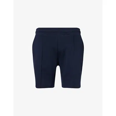 Arne Mens Essential Luxe Drawstring Stretch-cotton Blend Shorts Navy Xs