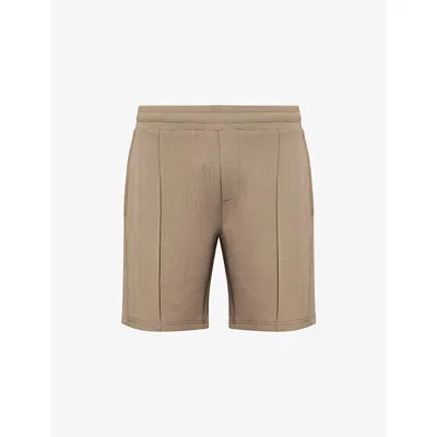 Arne Mens Everyday Luxe Seamed Cotton-blend Sweat Shorts Olive Xxl
