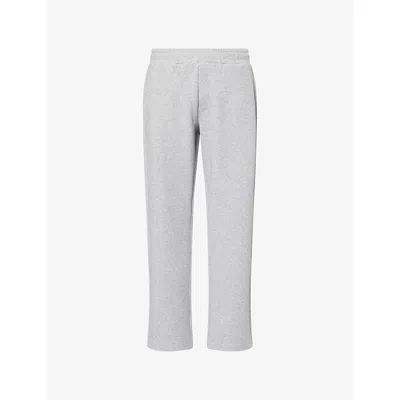 Arne Mens Marl Grey Everyday Luxe Straight-leg Cotton-jersey Jogging Bottoms Xl In Gray