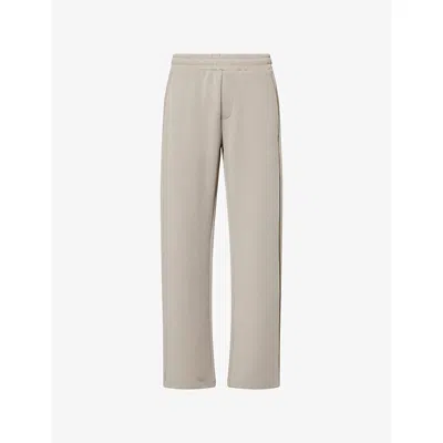Arne Mens Stone Everyday Luxe Straight-leg Cotton-jersey Jogging Bottoms In Gray