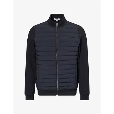 Arne Mens  Hybrid Quilted Woven Jacket In Black