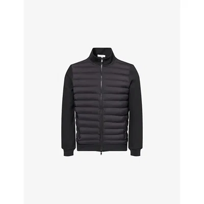 Arne Mens Black Hybrid Tech Quilted Woven Jacket
