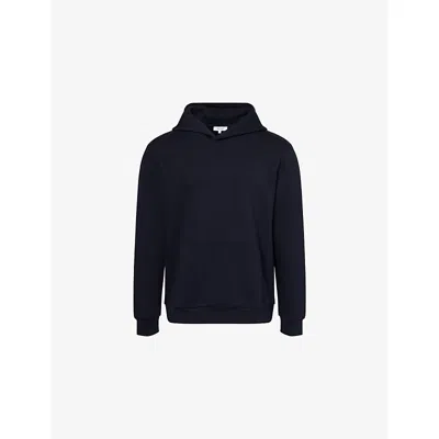 Arne Mens  Interlock Essential Relaxed-fit Stretch-woven Hoodie In Blue