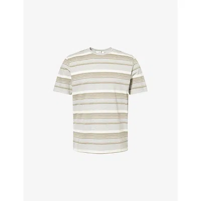 Arne Mens Marl Grey Nova Striped Cotton-jersey T-shirt In Multi