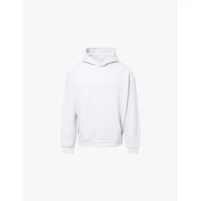 Arne Mens Marl Grey Relaxed-fit Long-sleeve Cotton-jersey Hoody In White