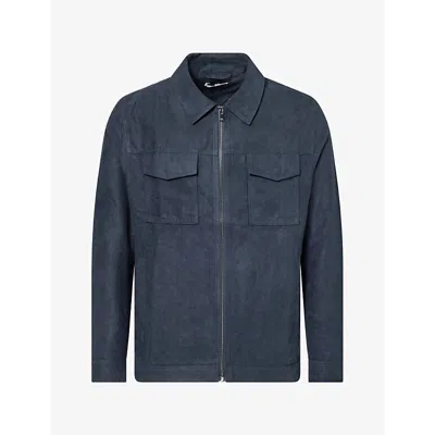 Arne Mens  Slim-fit Faux Suede Jacket In Multi