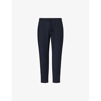Arne Mens Navy Smart Casual Tapered-leg Woven Jogging Bottoms In Blue
