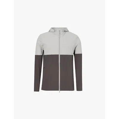 Arne Mens Grey Toggle-hood Long-sleeve Shell Jacket