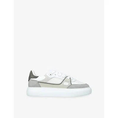 Arne Mens Atlas Panelled Leather Trainers White Eur 43 / 9 Uk