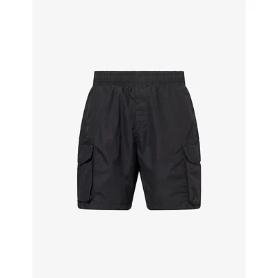 Arne Mens Black Parachute Cargo Cotton-blend Shorts