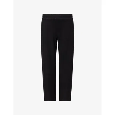 Arne Mens Black Relaxed-fit Knitted Jogging Bottoms In Multi