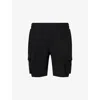 Arne Mens Utility Cargo Multi-pockets Stretch-woven Shorts Black In Black