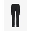 Arne Mens Utility Patch-pocket Shell Cargo Jogging Bottoms Black In Black