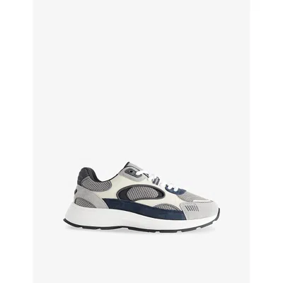 Arne Mens Black/comb Circuit Suede, Leather And Mesh Trainers Eur 42 / 8 Uk In Multi