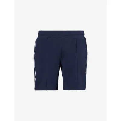 Arne Mens Everyday Luxe Piping Cotton-blend Track Shorts Navy