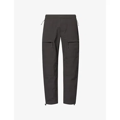 Arne Mens Grey Cargo-pocket Straight-leg Woven Trousers Xl In Black