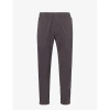 ARNE ARNE MENS GREY GARMENT-DYED TAPERED-LEG STRETCH-COTTON TROUSERS