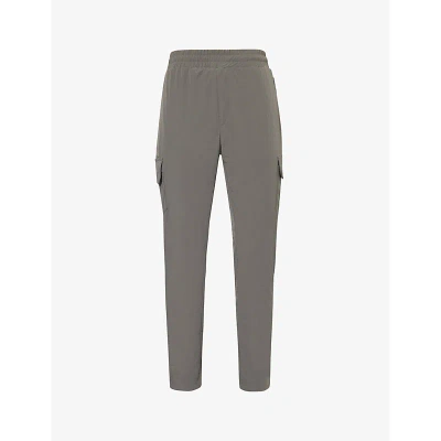 Arne Mens Grey Tapered-leg Relaxed-fit Stretch-woven Cargo Trousers