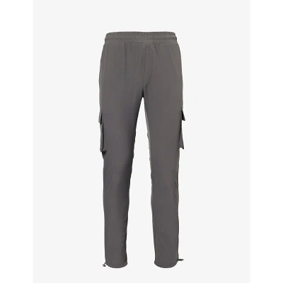 Arne Mens Grey Tapered-leg Stretch-woven Cargo Trousers