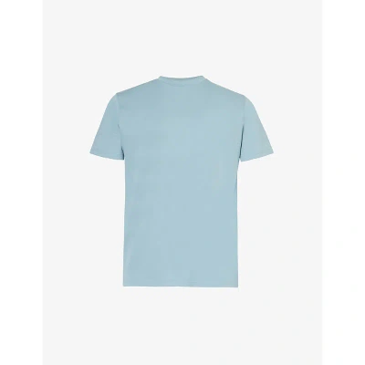 Arne Mens Light Blue Essential Interlock Short-sleeved Cotton-jersey T-shirt