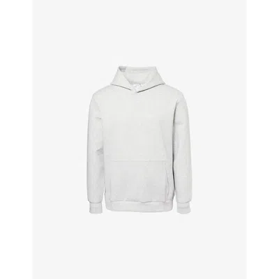Arne Mens  Kangaroo-pocket Relaxed-fit Stretch-jersey Hoody In Marl Grey