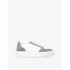 Shop Arne Mens Mid Green Court 2.0 Leather And Suede Low-top Trainers Eur 41 / 7 Uk