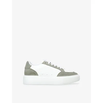 Arne Mens Mid Green Court 2.0 Leather And Suede Low-top Trainers Eur 42 / 8 Uk