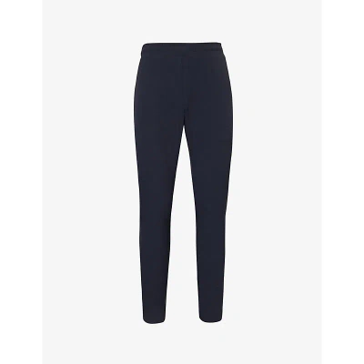 Arne Mens Navy Active Tech Elasticated-waistband Regular-fit Tapered-leg Stretch-woven Trousers