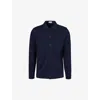 Arne Mens Navy Buttoned Regular-fit Cotton-blend Overshirt In Navy