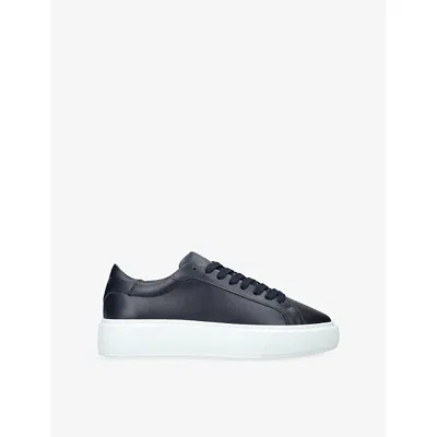 Arne Mens  Essential Leather Trainers In Blue
