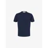 Arne Mens Essential Luxe Crewneck Stretch-cotton Blend T-shirt Navy In Navy
