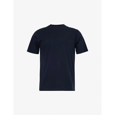 Arne Mens Navy Essential Short-sleeved Stretch-cotton T-shirt