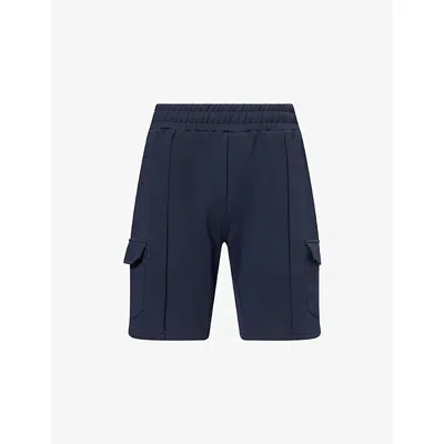 Arne Mens Navy Everyday Lux Cotton-blend Cargo Shorts In Blue